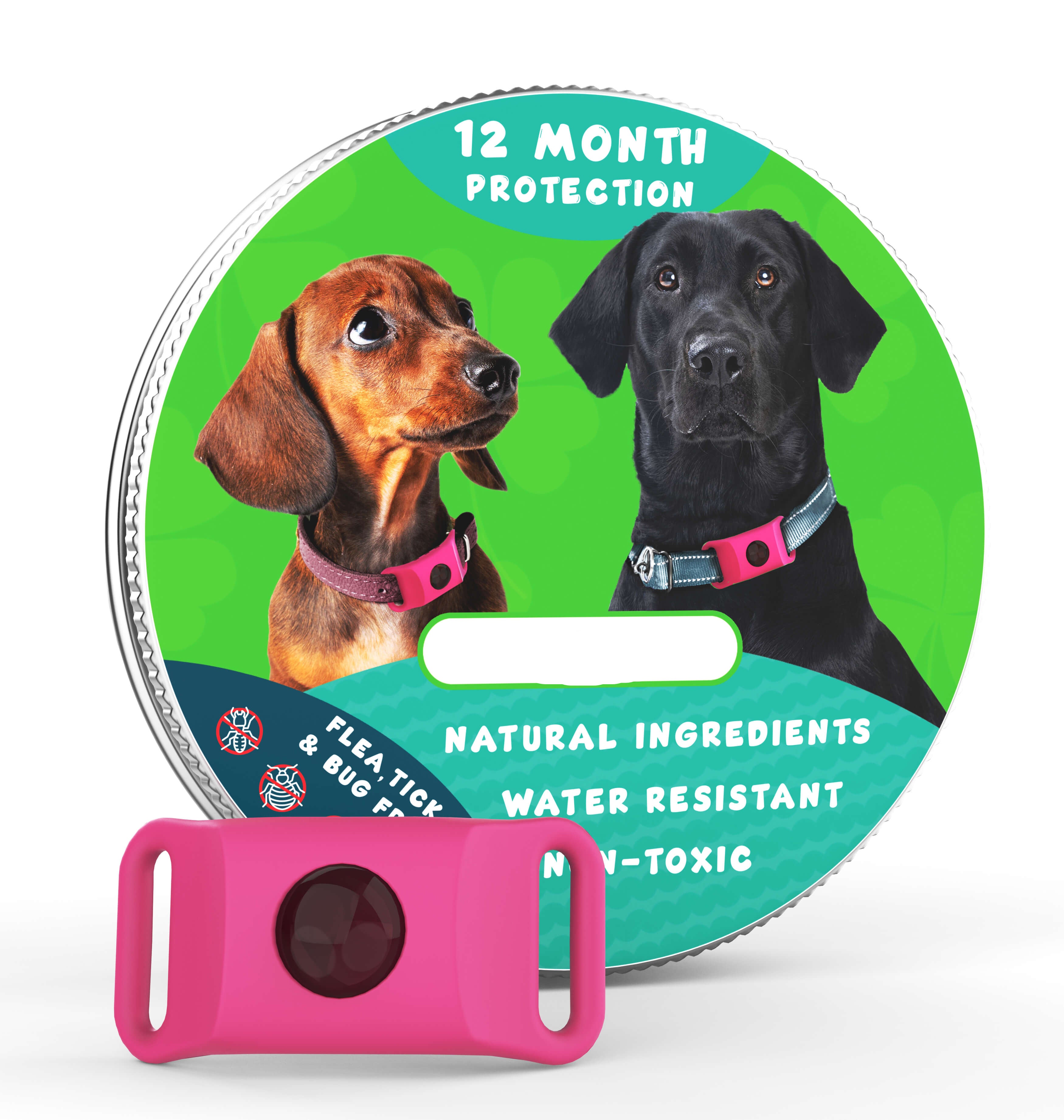 12 Months All Natural Flea and Tick Tags for Dogs