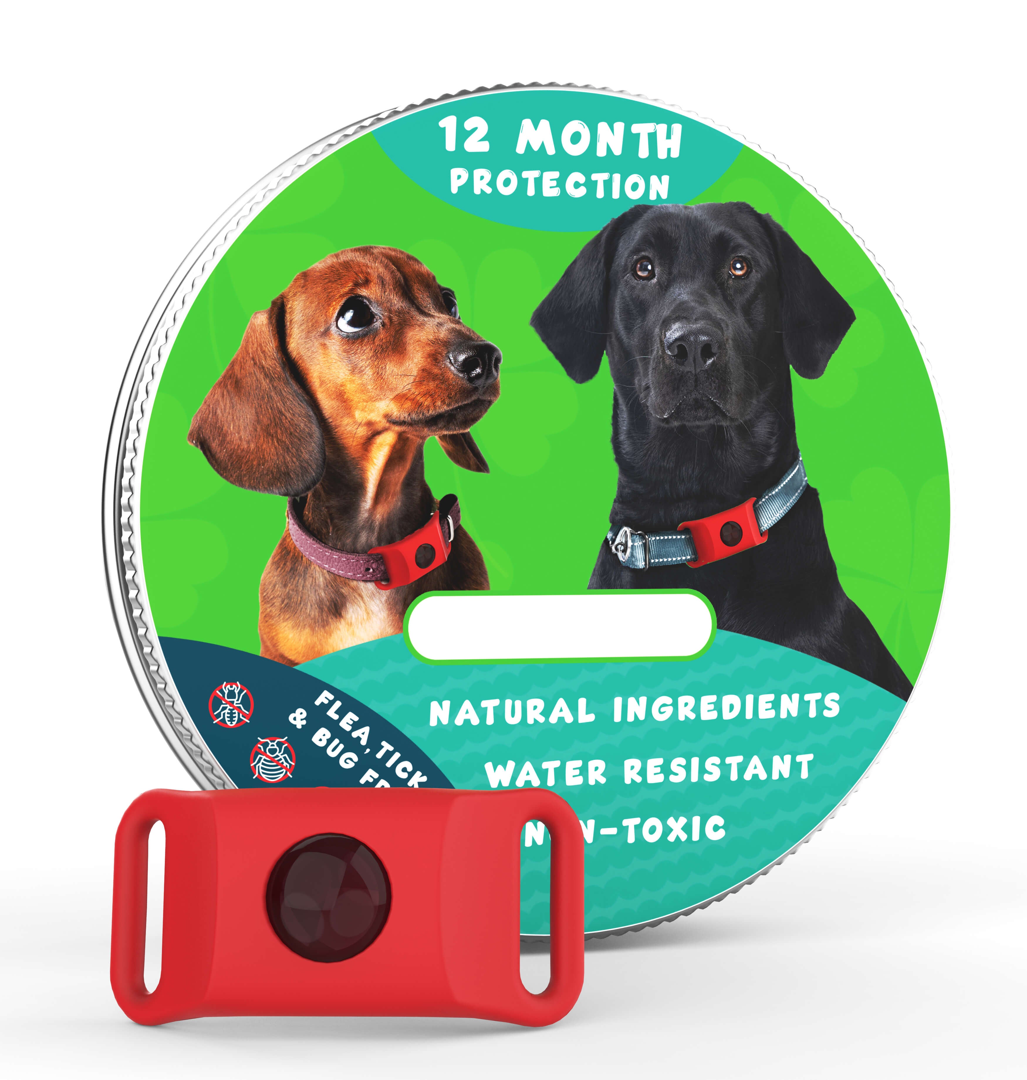 12 Months All Natural Flea and Tick Tags for Dogs